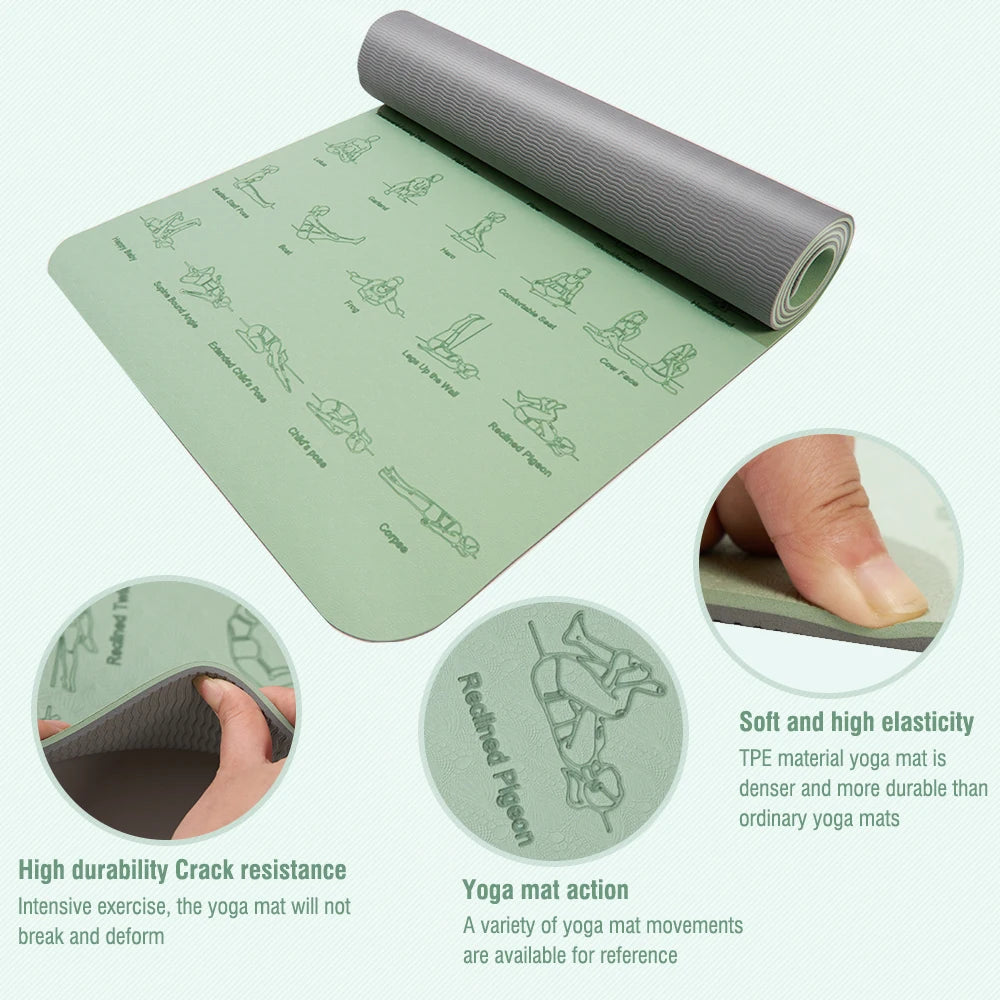Yoga Mat Non-Slip for Fitness & Pilates - Eco-Friendly