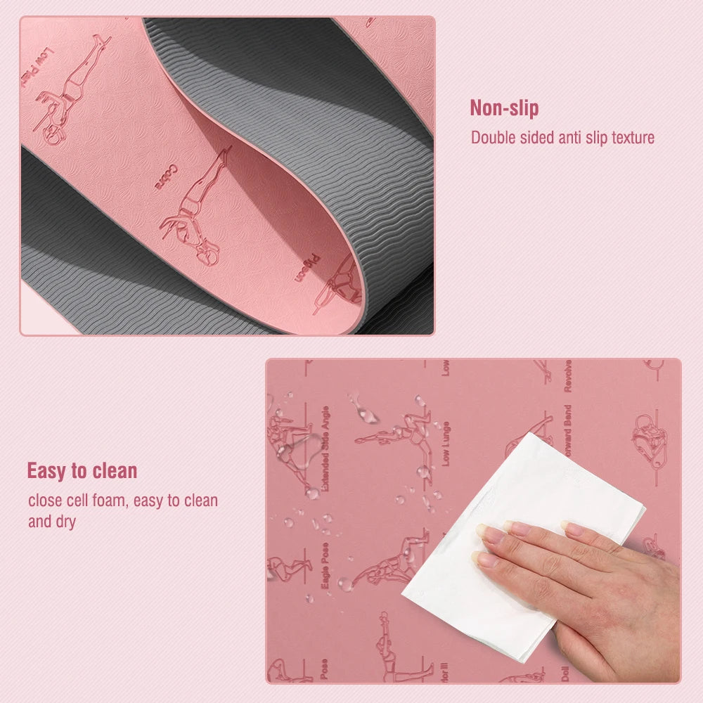 Yoga Mat Non-Slip for Fitness & Pilates - Eco-Friendly