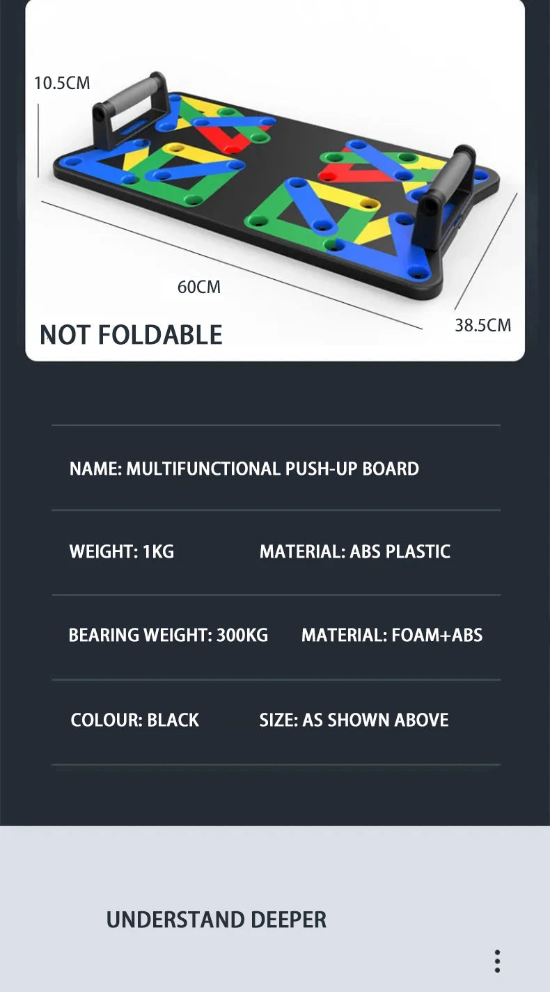 Push-Up Board Set Foldablewith Handles. Portable Full-Body Workout