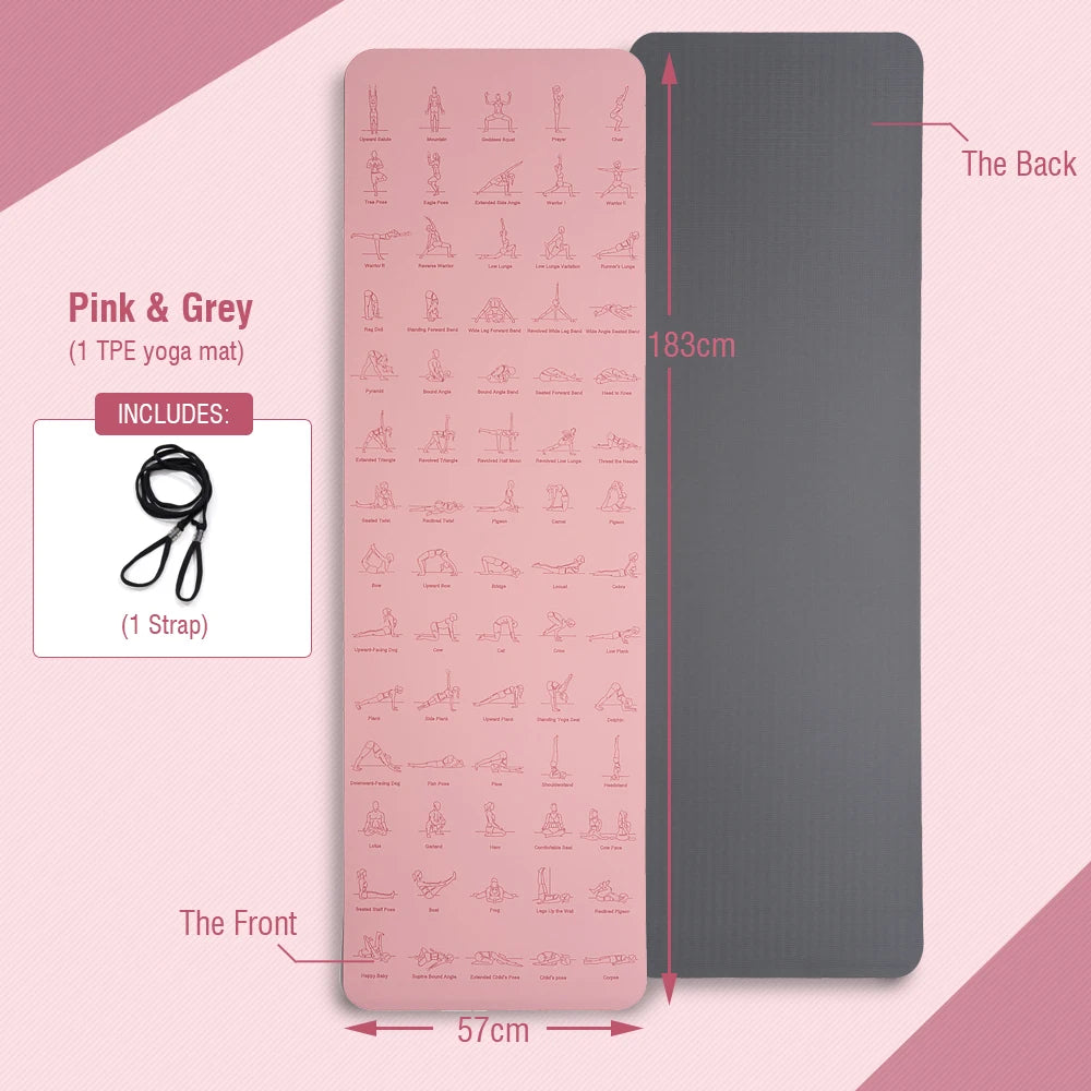 Yoga Mat Non-Slip for Fitness & Pilates - Eco-Friendly