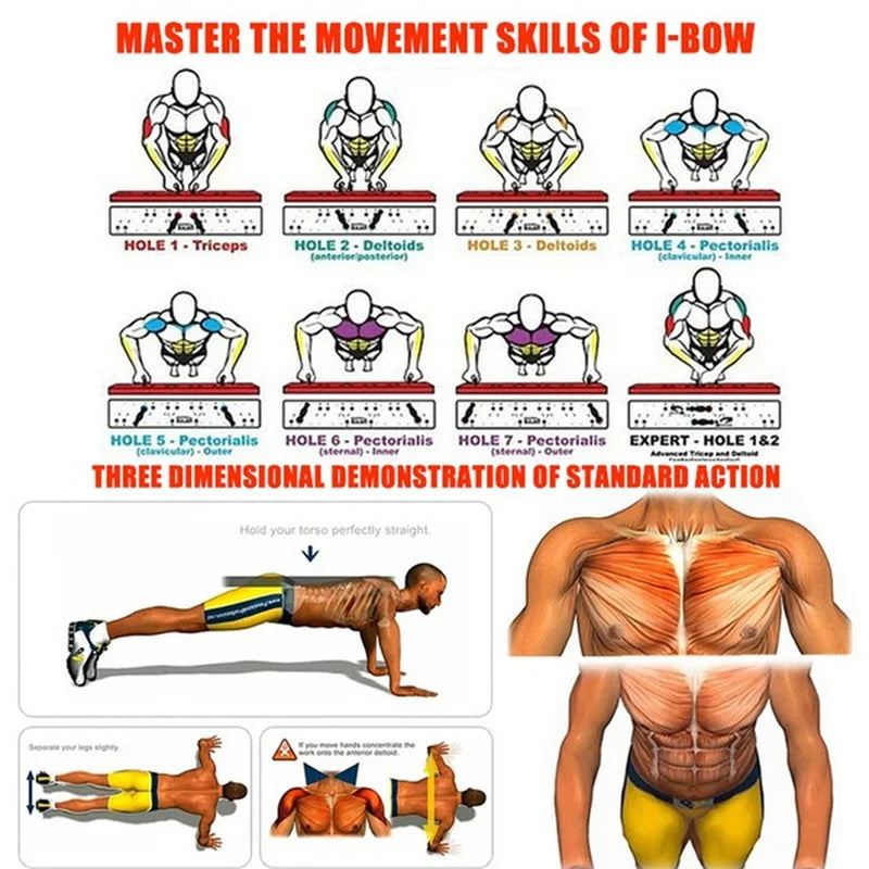 Push-Up Board Set Foldablewith Handles. Portable Full-Body Workout