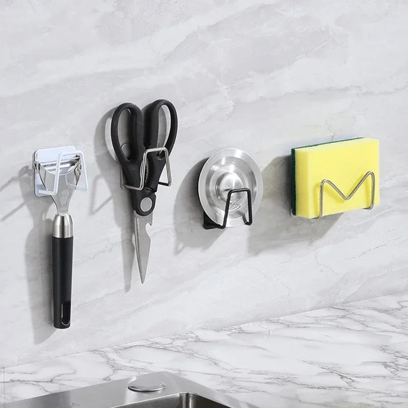 Sponge Holder, Stainless Steel Self-Adhesive Kitchen Organiser