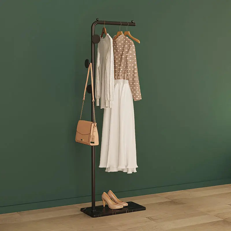 Space-Saving Gold Clothes Rack. Modern Home Organiser