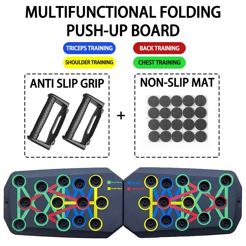 Push-Up Board Set Foldablewith Handles. Portable Full-Body Workout