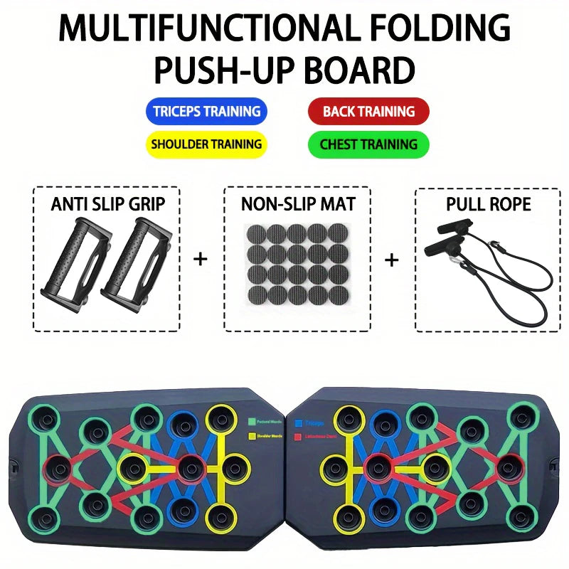 Push-Up Board Set Foldablewith Handles. Portable Full-Body Workout