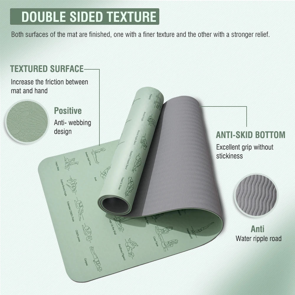 Yoga Mat Non-Slip for Fitness & Pilates - Eco-Friendly