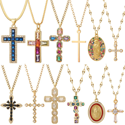 Gold Cross Pendant Necklace Selections