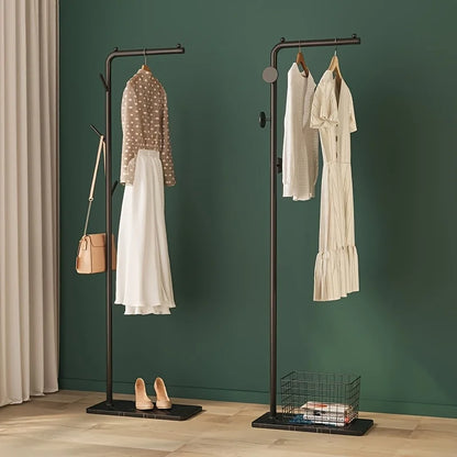 Space-Saving Gold Clothes Rack. Modern Home Organiser